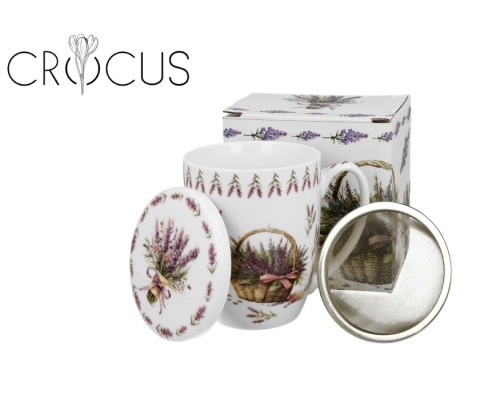 Kubek z sitkiem zaparzacz do ziół kosze kwiatów lawenda