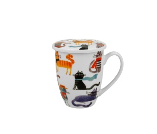 Kubek z zaparzaczem do herbaty koci świat stylowe koty