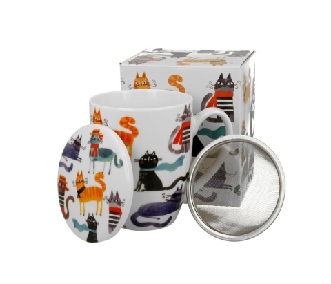 Kubek z zaparzaczem do herbaty koci świat stylowe koty