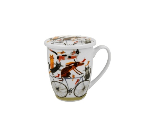 Kubek z zaparzaczem do herbaty pies na rowerze psi świat