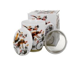 Kubek z zaparzaczem do herbaty pies na rowerze psi świat