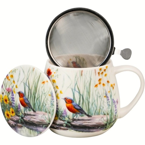 Kubek zaparzacz filtr baryłka july na dzień kobiet ptaki