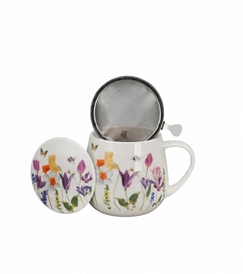 Kubek zaparzacz filtr baryłka may na dzień kobiet kwiaty