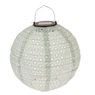 Lampion solarny LED latarnia 25 cm na ogród taras oliwka