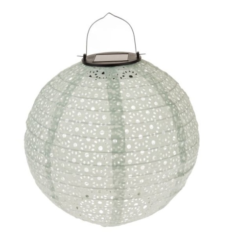 Lampion solarny LED latarnia 25 cm na ogród taras oliwka