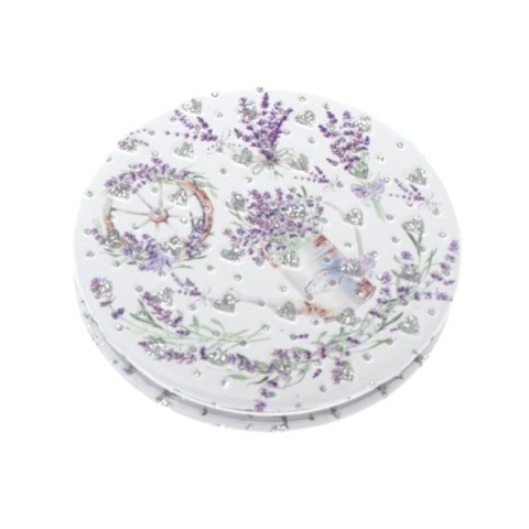 Lusterko kosmetyczne powiększające do torebki lawenda