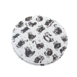 Lusterko kieszonkowe powiększające do torebki koty czarne