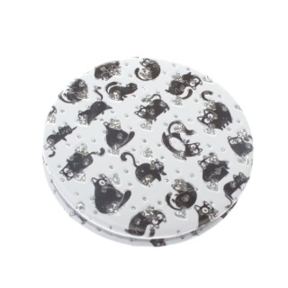 Lusterko kieszonkowe powiększające do torebki koty czarne