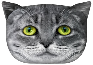 Poduszka ozdobna z wypełnieniem Lolek kot szary 45x30cm