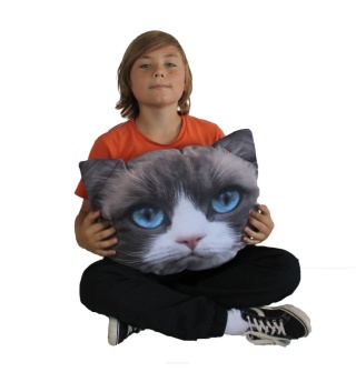 Poduszka z wypełnieniem ozdobna Daisy kot 45x30cm jasiek