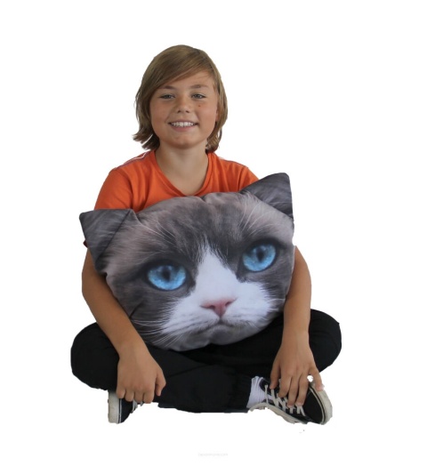 Poduszka z wypełnieniem ozdobna Daisy kot 45x30cm jasiek