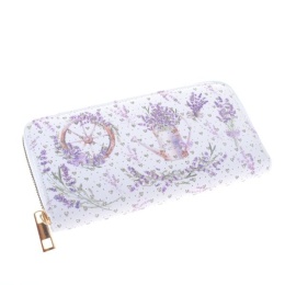 Portfel na zamek damski z motywem lawendy na prezent