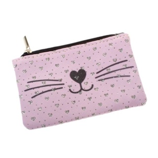 Portfelik portfel portmonetka damska mała kot na zamek