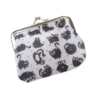 Portmonetka damska mała koty na monety portfel portfelik