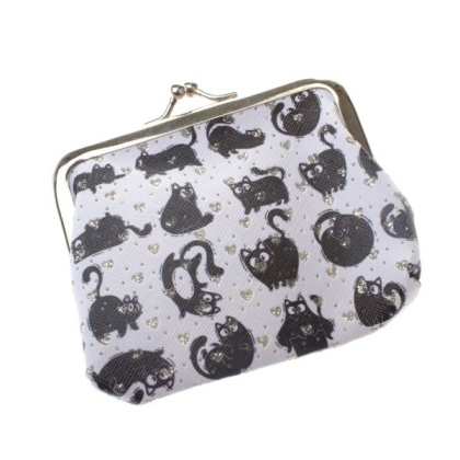 Portmonetka damska mała koty na monety portfel portfelik