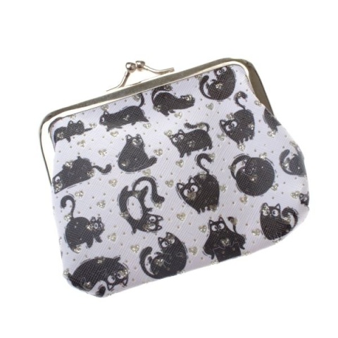 Portmonetka damska mała koty na monety portfel portfelik