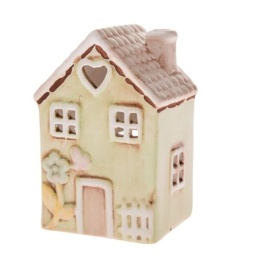 Świecznik domek dekoracja na tealight prezent pistacjowy