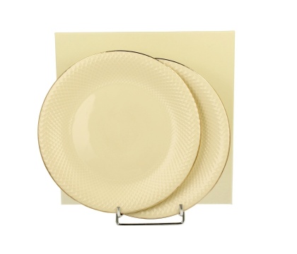 Talerze deserowe zestaw 2szt porcelana vesper ecru na ciasto