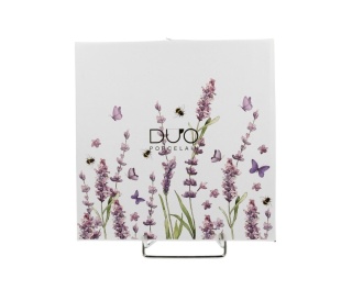 Talerze deserowe porcelanowe 2 szt lawenda na ciasto tort