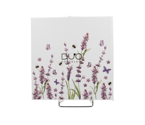 Talerze deserowe porcelanowe 2 szt lawenda na ciasto tort