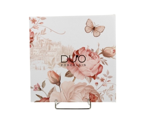 Talerze deserowe porcelanowe 2 szt Secesja róże na ciasto