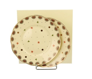 Talerze deserowe 2szt porcelana casablanca ecru na ciasto