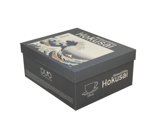 Filiżanki ze spodkami Wave na prezent fala komplet 2 szt