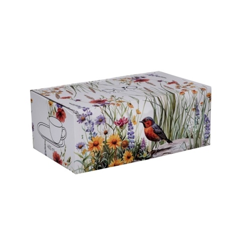 Filiżanka jumbo ze spodkiem zestaw śniadaniowy july kwiaty