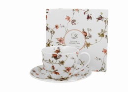 Filiżanka ze spodkiem do kawy herbaty z porcelany Safa