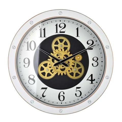 Zegar na ścianę biały arabskie cyfry Ramsey do pokoju