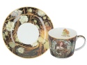 Filiżanka spodek komplet do herbaty kawy Mucha Carmani