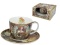 Filiżanka spodek komplet do herbaty kawy Mucha Carmani