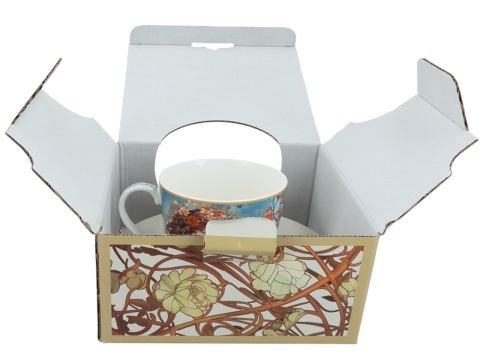 Filiżanka spodek zestaw do kawy herbaty Mucha Carmani