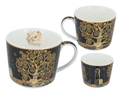 Filiżanka ze spodkiem Klimt Drzewo życia Carmani do kawy