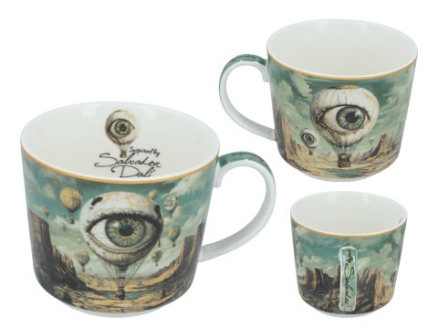 Filiżanka spodek zestaw do kawy herbaty Carmani Dali oko