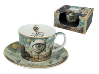 Filiżanka spodek zestaw do kawy herbaty Carmani Dali oko