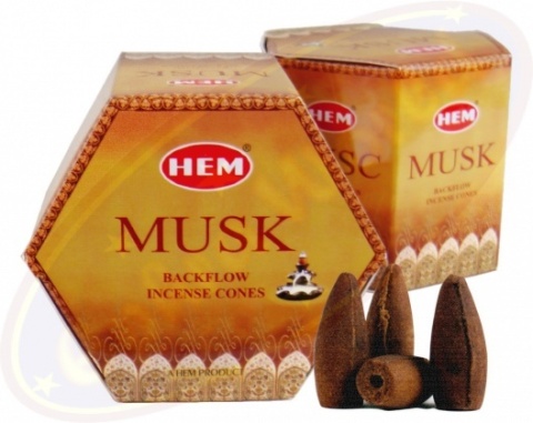 Kadzidełka zapachowe stożkowe Backflow Musk 40 szt piżmo