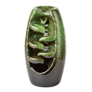 Kominek na kadzidło zapachowe Backflow połysk ceramika zielony