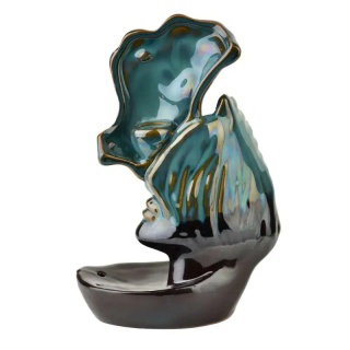 Kominek na kadzidło zapachowe Backflow ceramika turkus para