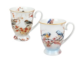 Kubki porcelana zestaw 2 szt na prezent Lozano Ptaki Carmani