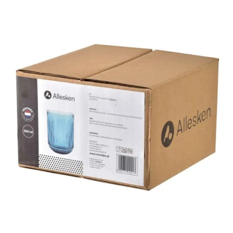 Szklanki do wody drinków zestaw 4 szt 260 ml Elise Blue