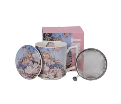Kubek sitko filtr modern city of magnolias zestaw na prezent