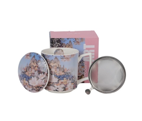Kubek sitko filtr modern city of magnolias zestaw na prezent
