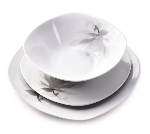 Komplet serwis obiadowy magnolia porcelana na prezent 6 osób