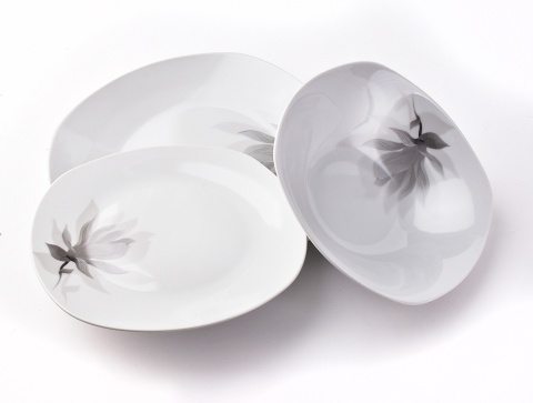 Komplet serwis obiadowy magnolia porcelana na prezent 6 osób