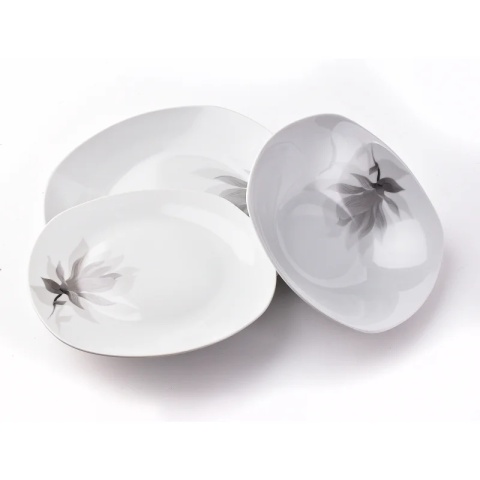 Serwis obiadowy magnolia porcelana prezent komplet 6 osób