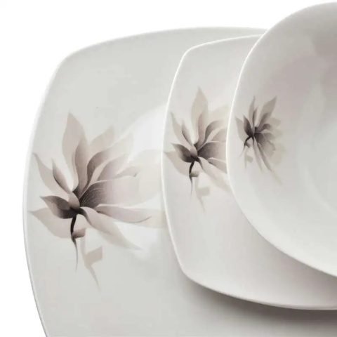 Serwis obiadowy magnolia porcelana prezent komplet 6 osób