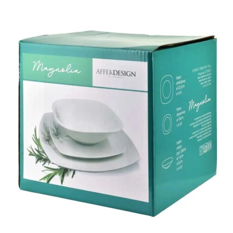 Serwis obiadowy magnolia porcelana prezent komplet 6 osób