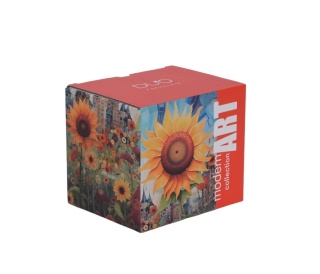 Kubek kubas do herbaty modern art Sunflower porcelana