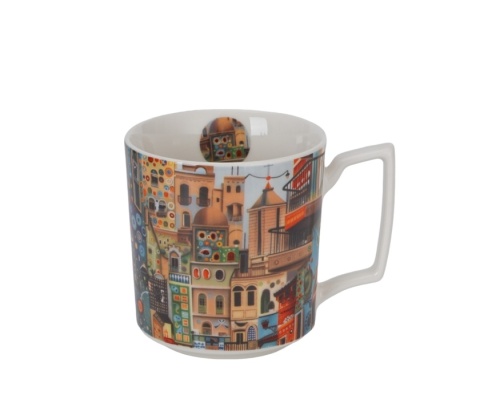 Kubek kubas do kawy modern art sweet city porcelana duo